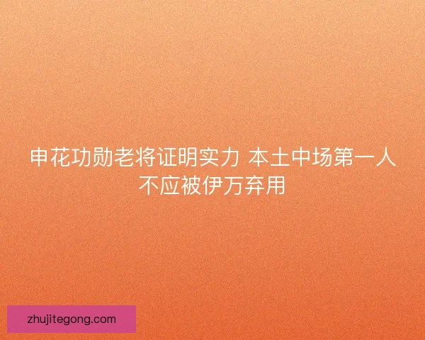 申花功勋老将证明实力 本土中场第一人不应被伊万弃用